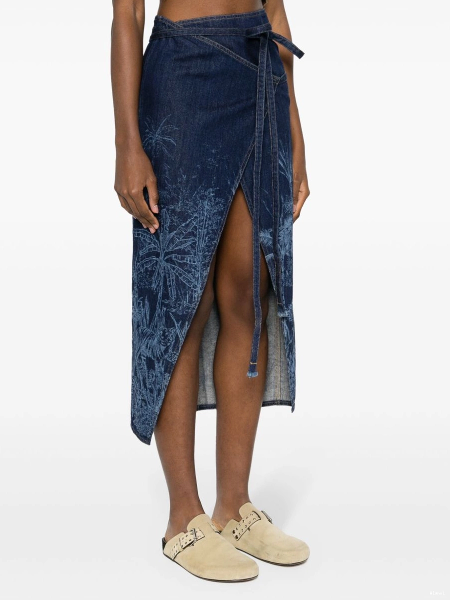 Affordable skirt Alanui Jouy de denim Toile Women Jungle 0719
